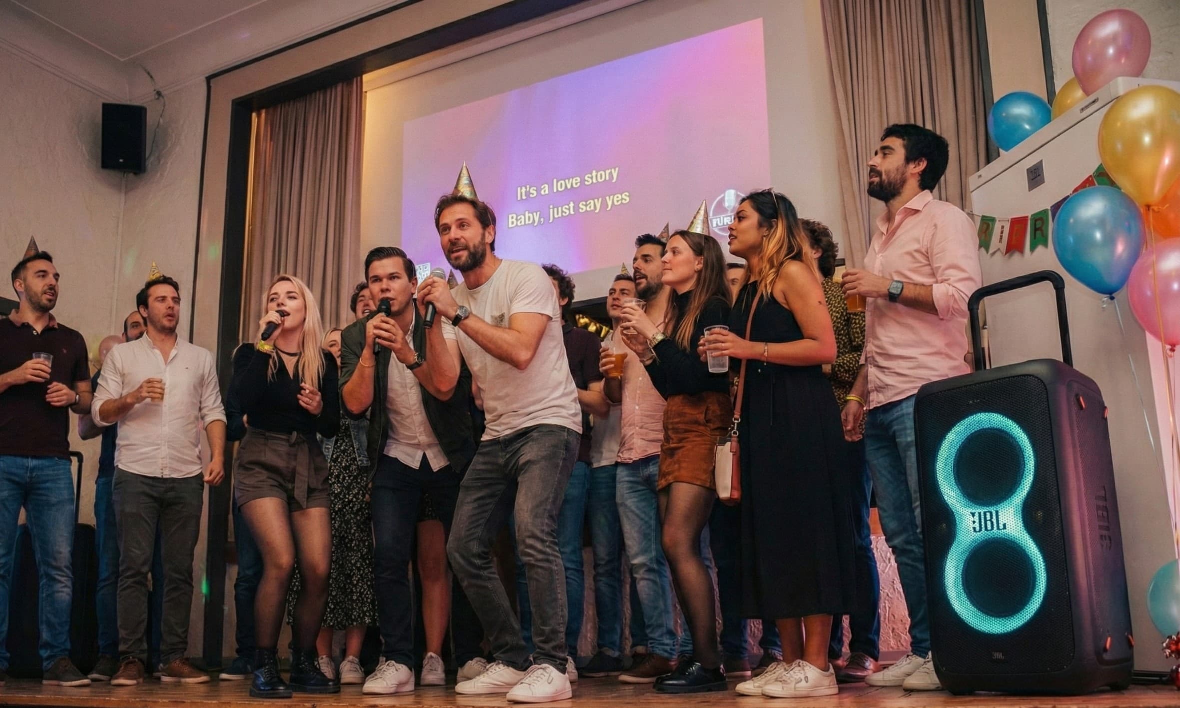 Birthday party karaoke celebration